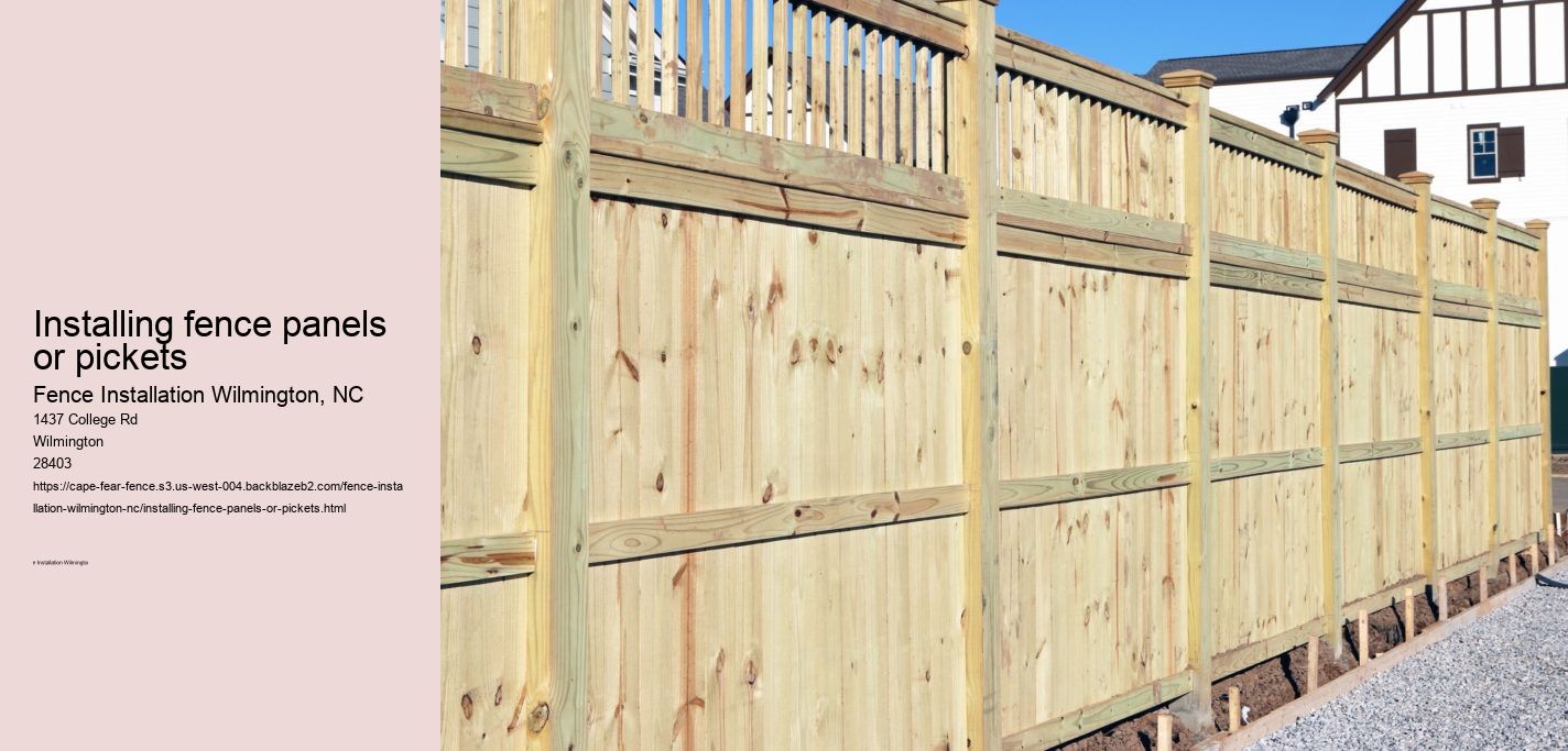 Installing fence panels or pickets